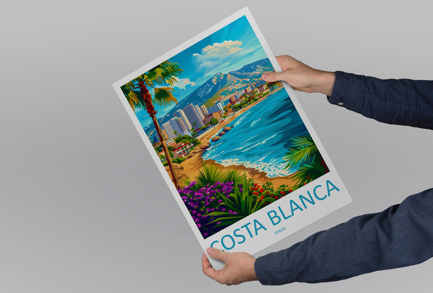 Costa Blanca Travel Print Wall Art Costa Blanca Wall Hanging Home Décor Costa Blanca Gift Art Lovers Spain Art Lover Gift Costa Blanca Print