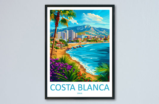 Costa Blanca Travel Print Wall Art Costa Blanca Wall Hanging Home Décor Costa Blanca Gift Art Lovers Spain Art Lover Gift Costa Blanca Print