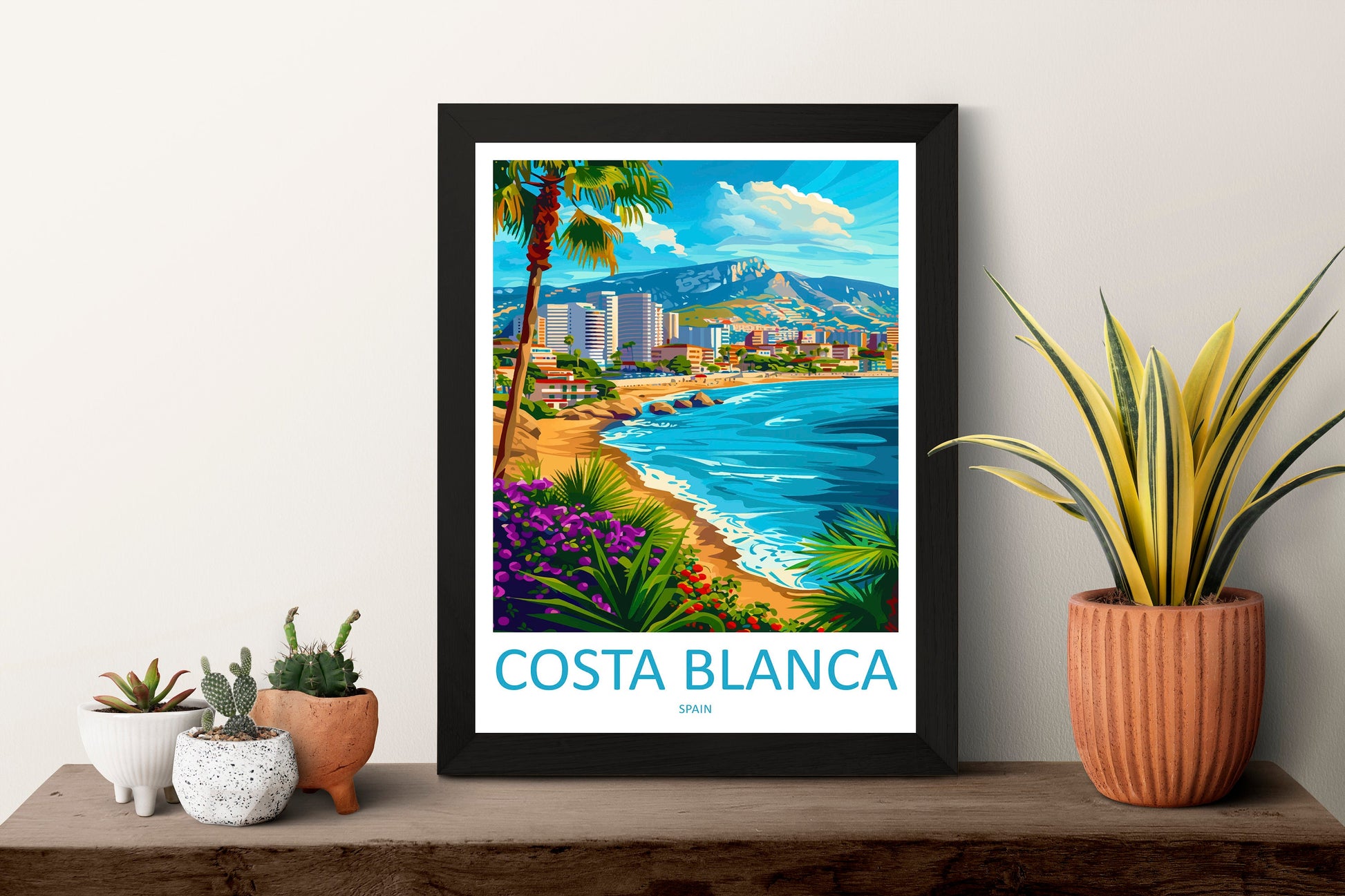 Costa Blanca Travel Print Wall Art Costa Blanca Wall Hanging Home Décor Costa Blanca Gift Art Lovers Spain Art Lover Gift Costa Blanca Print