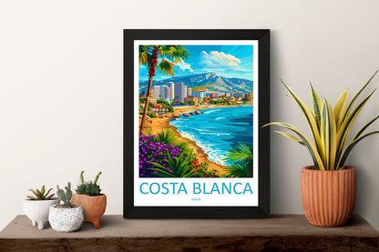 Costa Blanca Travel Print Wall Art Costa Blanca Wall Hanging Home Décor Costa Blanca Gift Art Lovers Spain Art Lover Gift Costa Blanca Print
