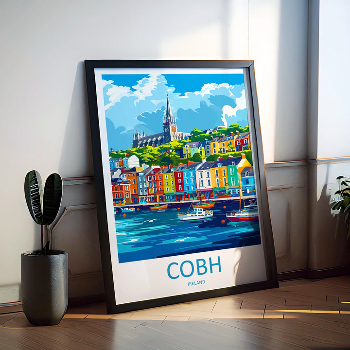 Cobh Skyline Print Cobh Home Decor Skyline City Art Print Cobh Wall Art for Ireland Enthusiast Gift Wall Hanging Cobh Ireland Print