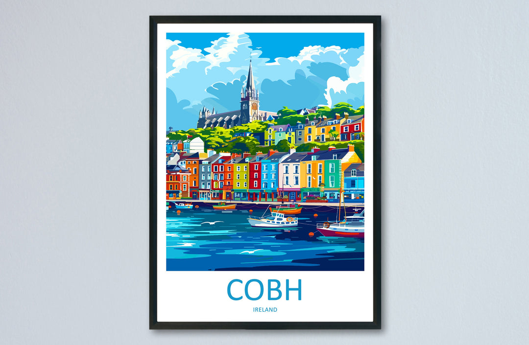 Cobh Skyline Print Cobh Home Decor Skyline City Art Print Cobh Wall Art for Ireland Enthusiast Gift Wall Hanging Cobh Ireland Print