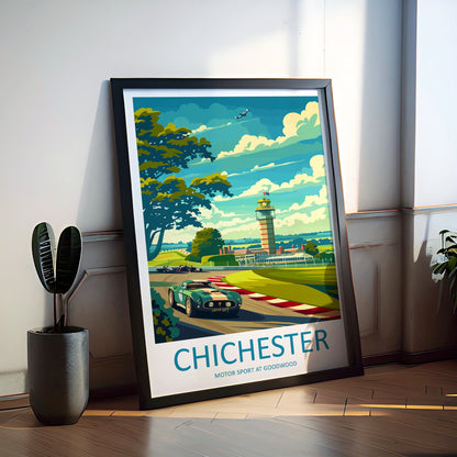 Chichester Motorsport At Goodwood Travel Print Wall Art Chichester Wall Hanging Home Décor Chichester Gift Art Lovers England Art Lover Gift