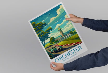 Chichester Motorsport At Goodwood Travel Print Wall Art Chichester Wall Hanging Home Décor Chichester Gift Art Lovers England Art Lover Gift