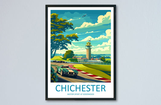 Chichester Motorsport At Goodwood Travel Print Wall Art Chichester Wall Hanging Home Décor Chichester Gift Art Lovers England Art Lover Gift