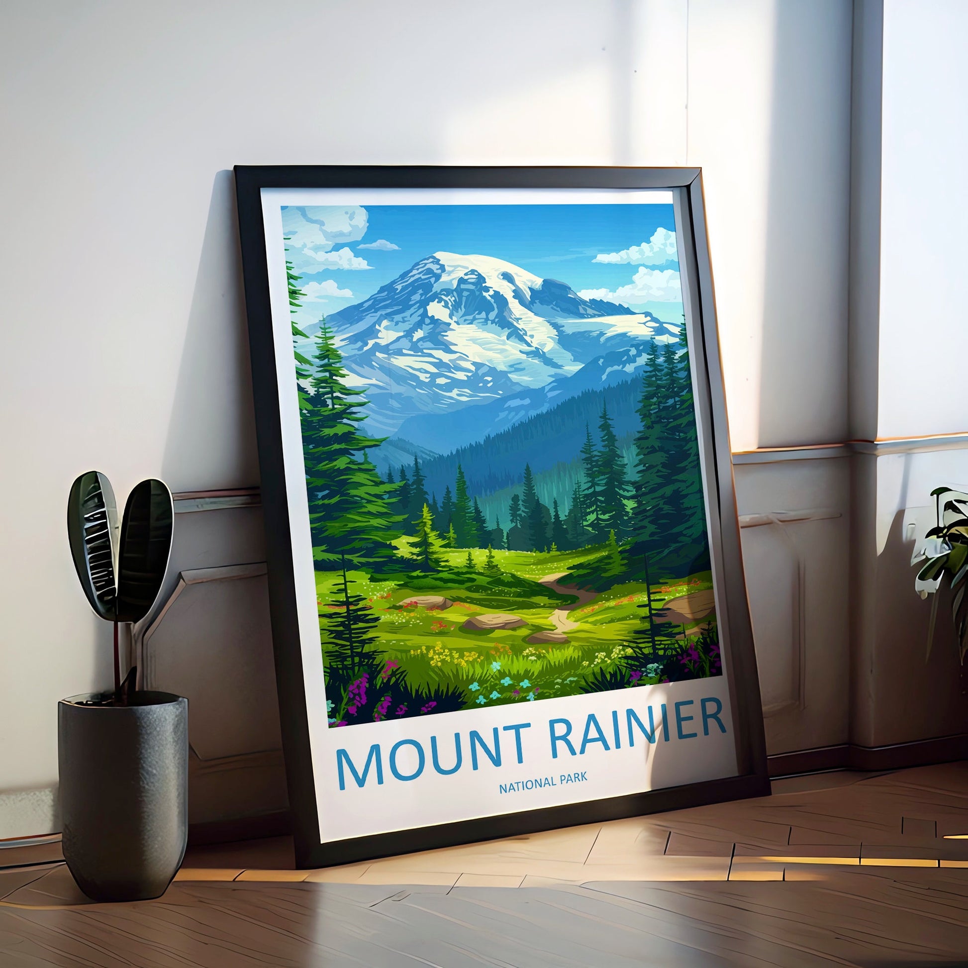 Mount Rainier National Park Travel Print Wall Art Mount Rainier National Park Wall Hanging Home Décor Mount Rainier National Park Gift Art