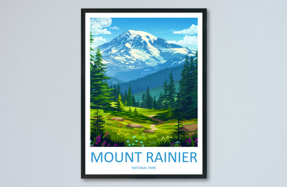 Mount Rainier National Park Travel Print Wall Art Mount Rainier National Park Wall Hanging Home Décor Mount Rainier National Park Gift Art