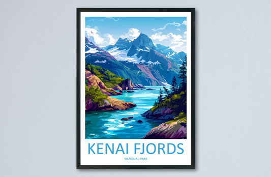 Kenai Fjords National Park Travel Print Wall Art Kenai Fjords Wall Hanging Home Décor Kenai Fjords Gift Art Lovers Alaska Art Lover Gift