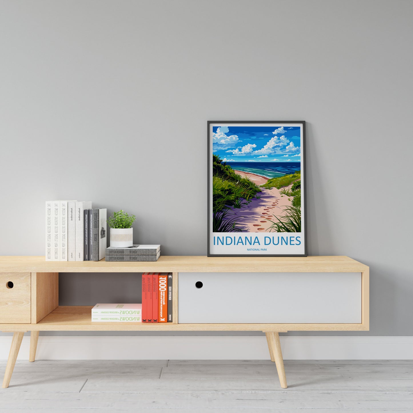 Indiana Dunes Travel Print Wall Art Indiana Dunes Wall Hanging Home Decor National Park Gift Indiana Dunes Lovers National Park Art