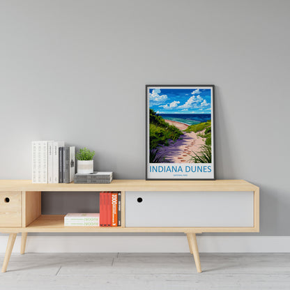 Indiana Dunes Travel Print Wall Art Indiana Dunes Wall Hanging Home Decor National Park Gift Indiana Dunes Lovers National Park Art