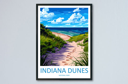 Indiana Dunes Travel Print Wall Art Indiana Dunes Wall Hanging Home Decor National Park Gift Indiana Dunes Lovers National Park Art