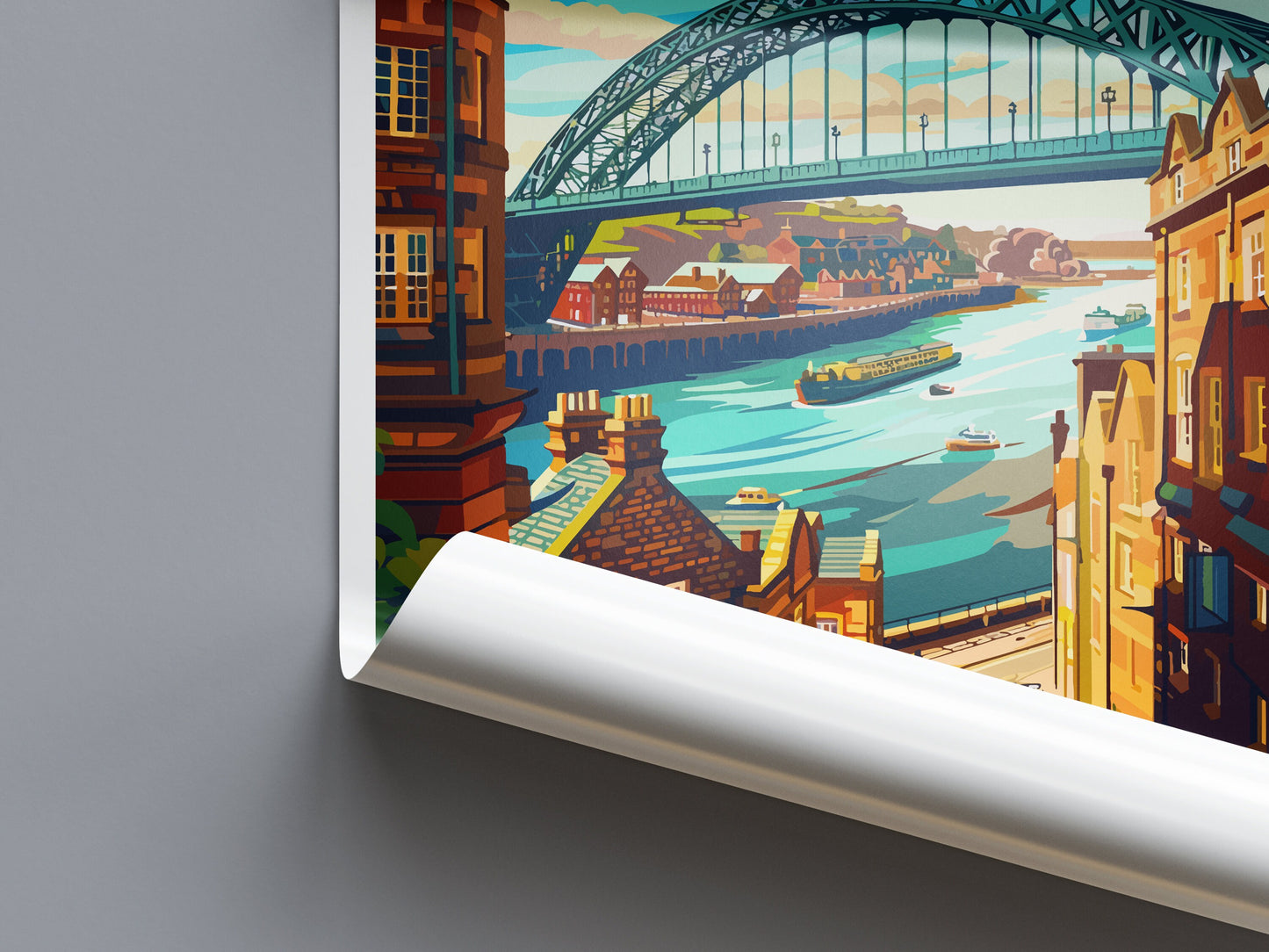Newcastle Travel Print Wall Art Newcastle Wall Hanging Home Décor Newcastle Gift Art Lovers England Art Lover Gift Newcastle City Art Print