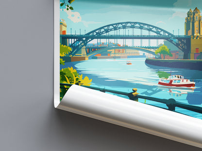 Newcastle Travel Print Wall Art Newcastle Wall Hanging Home Décor Newcastle Gift Art Lovers England Art Lover Gift Newcastle City Art Print