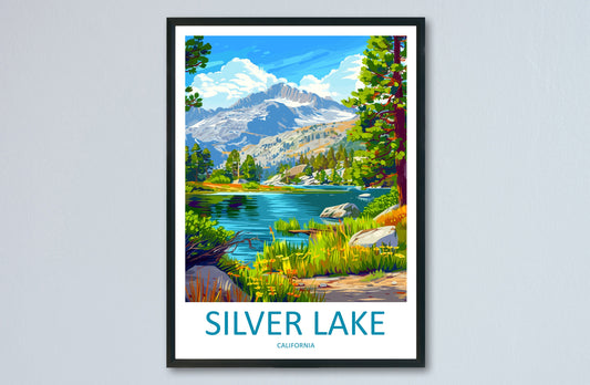 Silver Lake Travel Print Wall Art Silver Lake Wall Hanging Home Décor Silver Lake Gift Art Lovers California Art Lover Gift Lake Art
