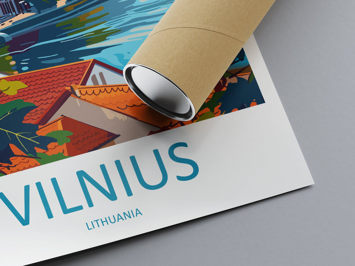 Vilnius Travel Print Wall Art Vilnius Wall Hanging Home Decoration lithuania Gift Art Lovers Wall Art Print Europe Art Travel Poster