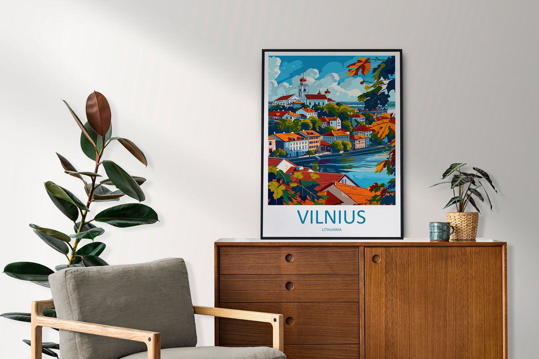 Vilnius Travel Print Wall Art Vilnius Wall Hanging Home Decoration lithuania Gift Art Lovers Wall Art Print Europe Art Travel Poster