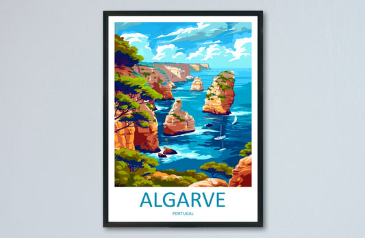 Algarve Travel Print Wall Art Algarve Wall Hanging Home Décor Algarve Gift Art Lovers Portugal Art Lover Gift Algarve Wall Décor Algarve Art