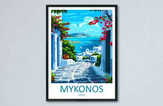 Mykonos Travel Print Wall Art Mykonos Greece Wall Hanging Home Decoration Mykonos Gift Art Lovers Wall Art Print Mykonos Greece Wall Poster