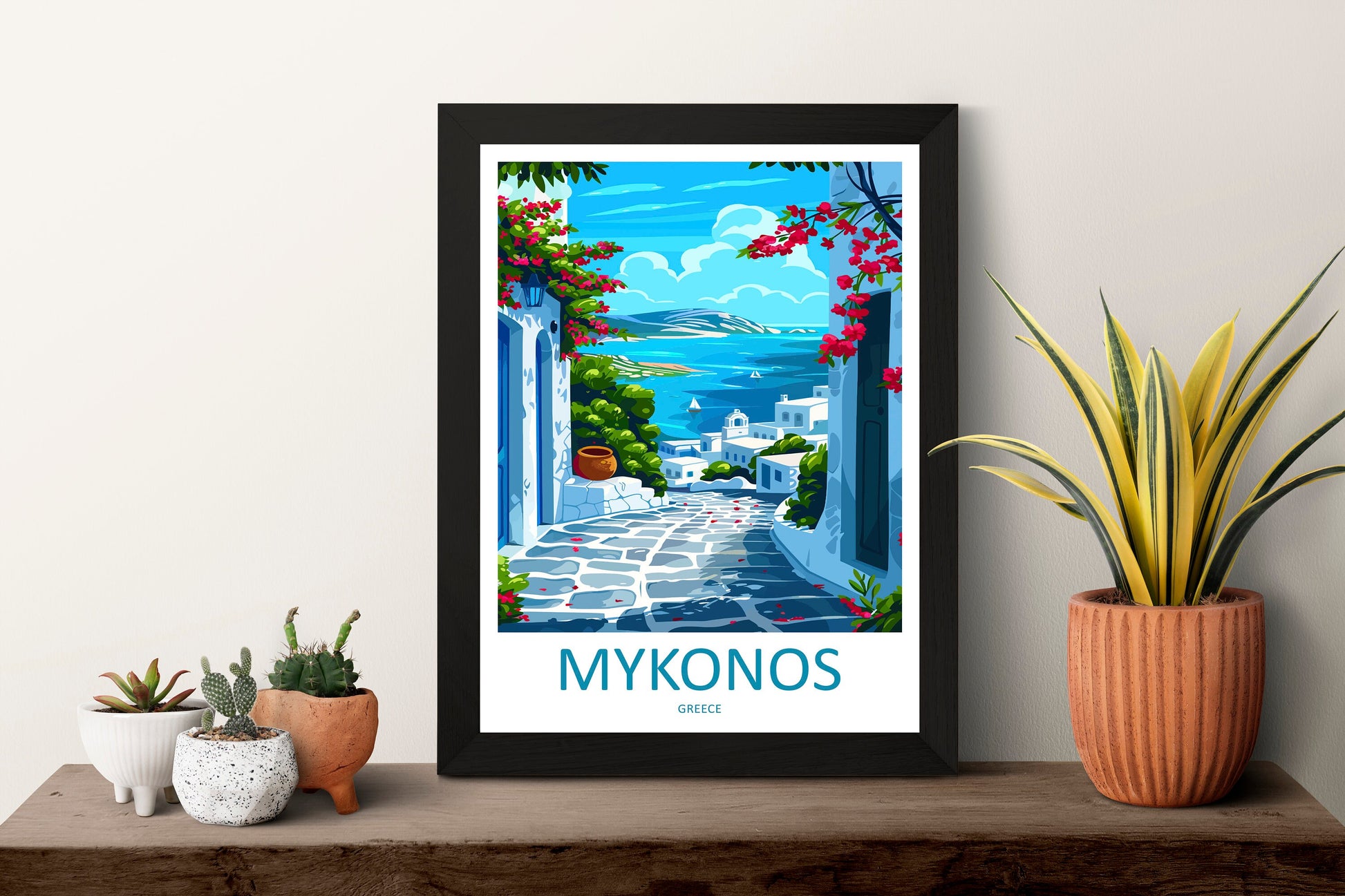 Mykonos Travel Print Wall Art Mykonos Greece Wall Hanging Home Decoration Mykonos Gift Art Lovers Wall Art Print Mykonos Greece Wall Poster
