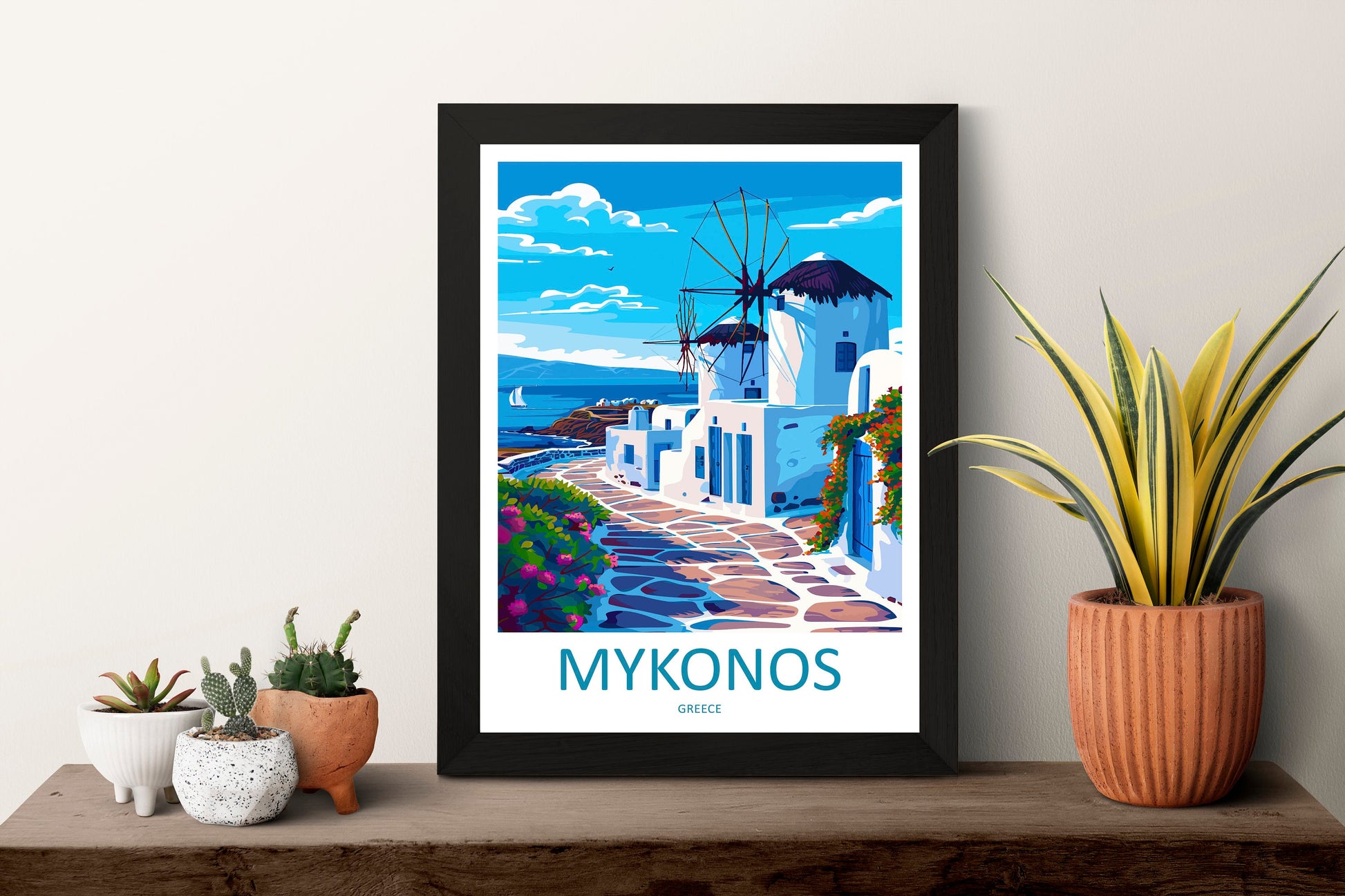 Mykonos Travel Print Wall Art Mykonos Greece Wall Hanging Home Decoration Mykonos Gift Art Lovers Wall Art Print Mykonos Greece Wall Poster