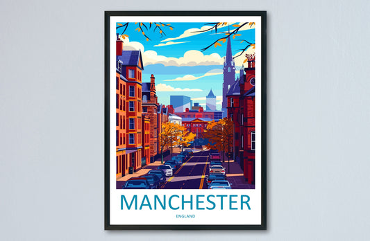 Manchester Travel Print Wall Art Manchester Wall Hanging Home Décor Manchester Gift Art Lovers England Art Lover Gift Manchester Travel Art