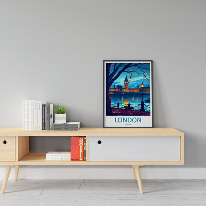 London Travel Print Wall Art London Wall Hanging Home Décor London Gift Art Lovers England Art Lover Gift London Travel Gift