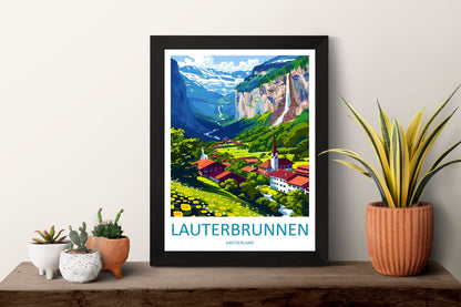 Lauterbrunnen Print Lauterbrunnen Home Décor Switzerland Art Print Lauterbrunnen Wall Print For Switzerland Gift Wall Hanging Switzerland