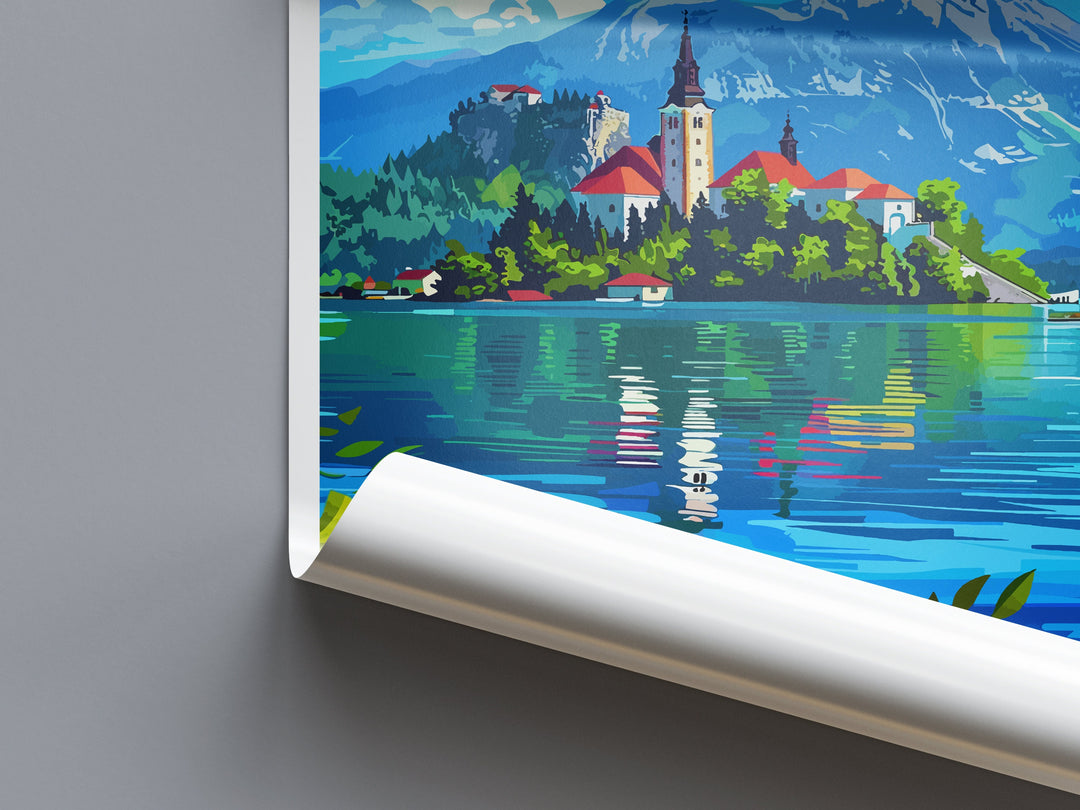 Lake Bled Travel Print Lake Bled Home Décor Slovenia Art Print Lake Bled Wall Print For Lake Bled Gift Wall Hanging Lake Bled Artwork