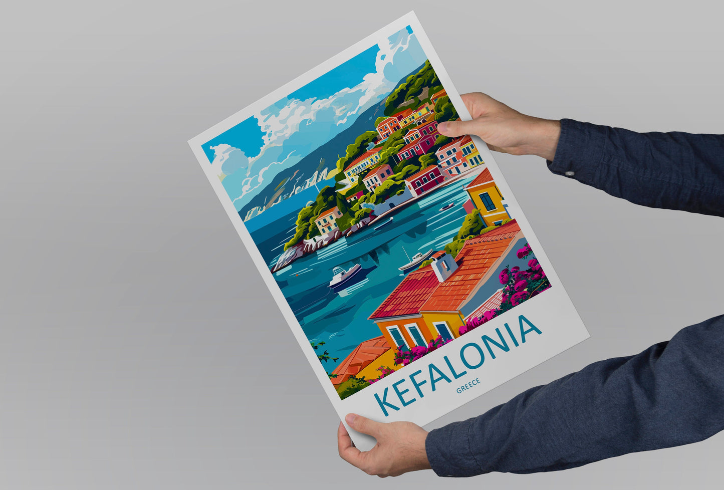 Kefalonia Travel Print Wall Art Kefalonia Greece Wall Hanging Home Decoration Kefalonia Gift Art Lovers Wall Art Print Kefalonia Wall Décor