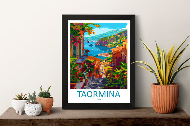 Taormina Travel Print Wall Art Taormina Wall Hanging Home Décor Taormina Gift Art Lovers Italy Art Lover Gift Taormina Print Taormina Art