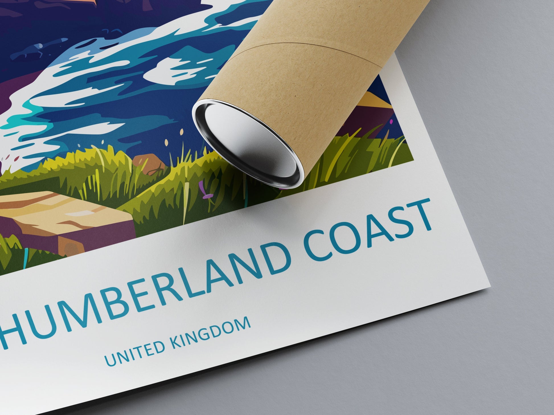 Northumberland Coast Travel Print Wall Art Northumberland Coast Wall Hanging Home Decor Northumberland Coast Gift Art Lovers Wall Art AONB