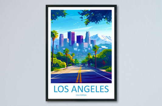 Los Angeles Travel Print Wall Art Los Angeles Wall Hanging Home Décor Los Angeles Gift Art Lovers California Art Lover Gift Los Angeles Deco