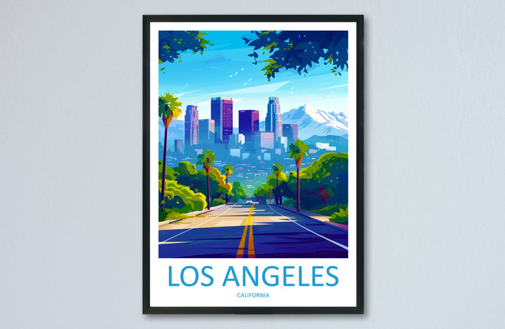 Los Angeles Travel Print Wall Art Los Angeles Wall Hanging Home Décor Los Angeles Gift Art Lovers California Art Lover Gift Los Angeles Deco