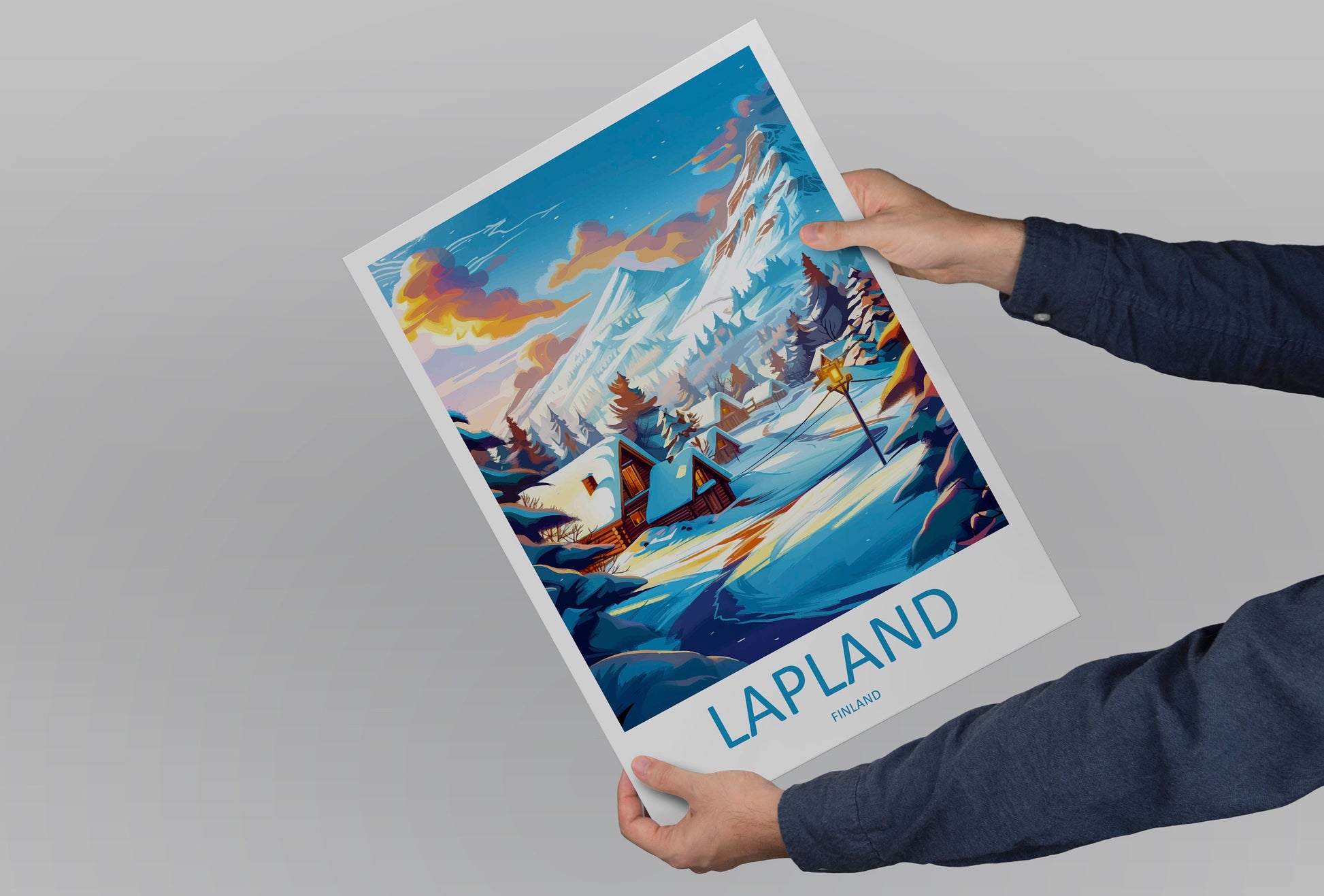 Lapland Travel Print Lapland Home Décor Finland Island Art Print Lapland Wall Print For Finland Gift Wall Hanging Lapland Artwork Décor
