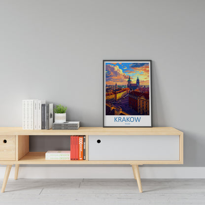 Krakow Travel Print Wall Art Krakow Wall Hanging Home Décor Krakow Gift Art Lovers Poland Art Lover Gift Krakow Travel Wall Art