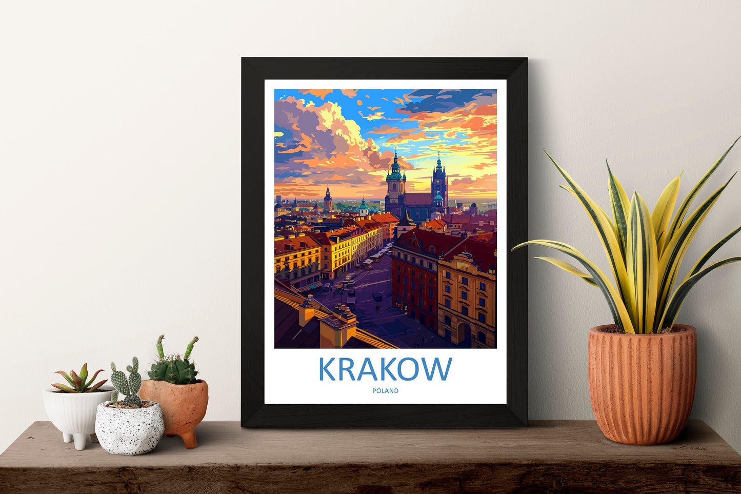 Krakow Travel Print Wall Art Krakow Wall Hanging Home Décor Krakow Gift Art Lovers Poland Art Lover Gift Krakow Travel Wall Art