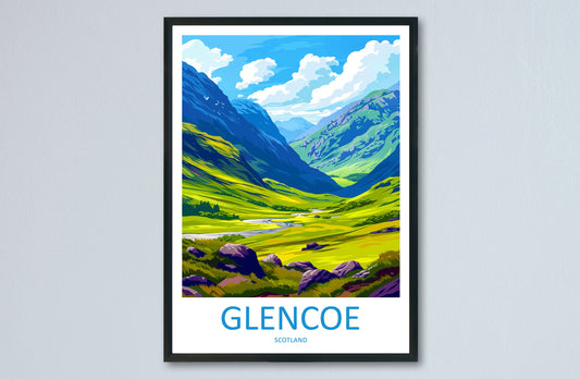 Glencoe Travel Print Wall Art Glencoe Wall Hanging Home Décor Glencoe Gift Art Lovers Scotland Art Lover Gift Glencoe Travel Artwork