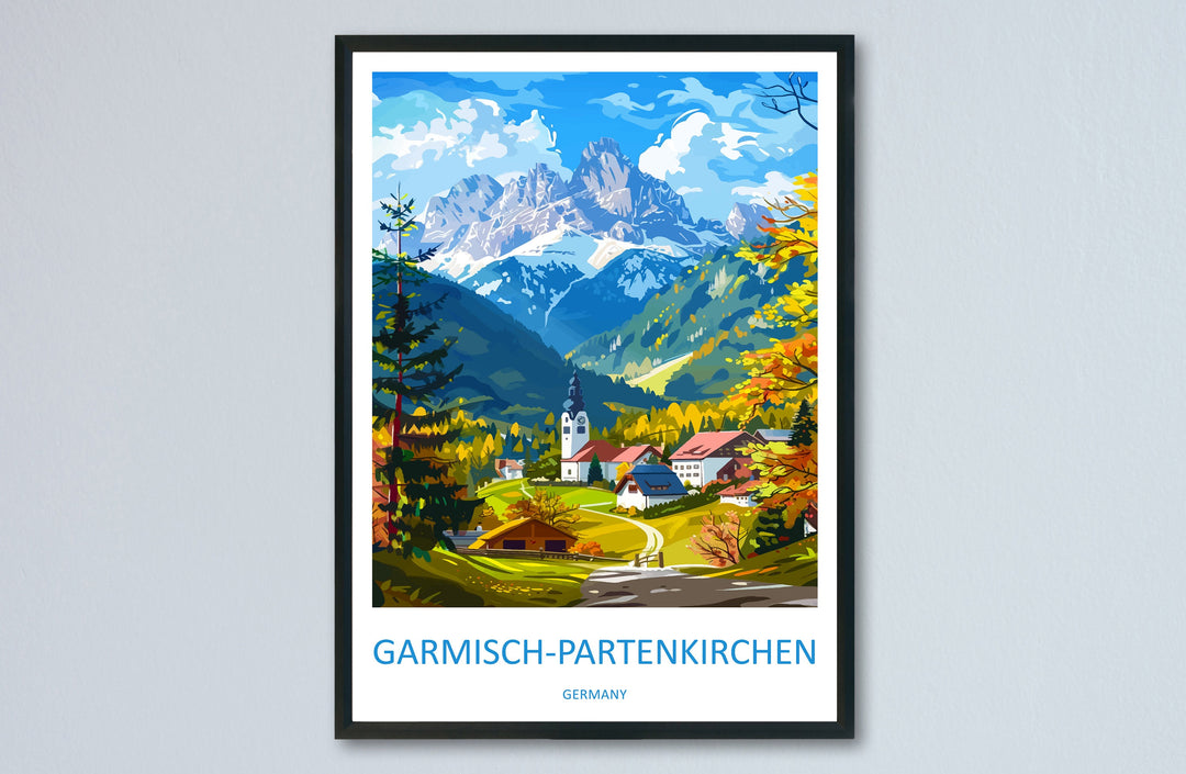 Garmisch-Partenkirchen Travel Print Wall Art Garmisch-Partenkirchen Wall Hanging Home Décor Garmisch-Partenkirchen Gift Art Lovers Germany