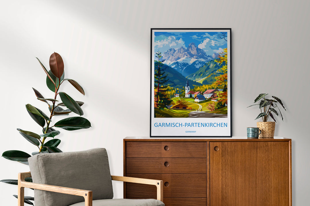 Garmisch-Partenkirchen Travel Print Wall Art Garmisch-Partenkirchen Wall Hanging Home Décor Garmisch-Partenkirchen Gift Art Lovers Germany