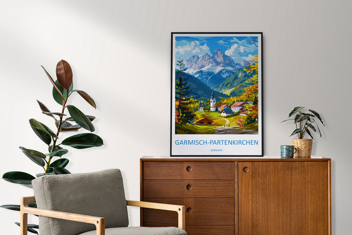 Garmisch-Partenkirchen Travel Print Wall Art Garmisch-Partenkirchen Wall Hanging Home Décor Garmisch-Partenkirchen Gift Art Lovers Germany
