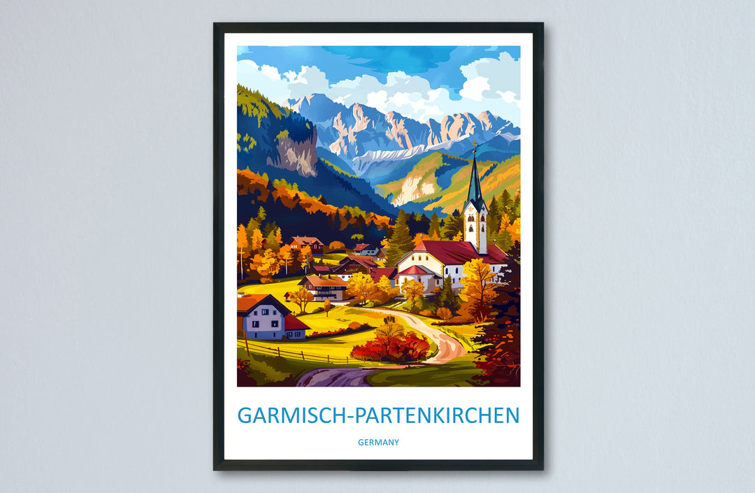 Garmisch-Partenkirchen Travel Print Wall Art Garmisch-Partenkirchen Wall Hanging Home Décor Garmisch-Partenkirchen Gift Art Lovers Germany