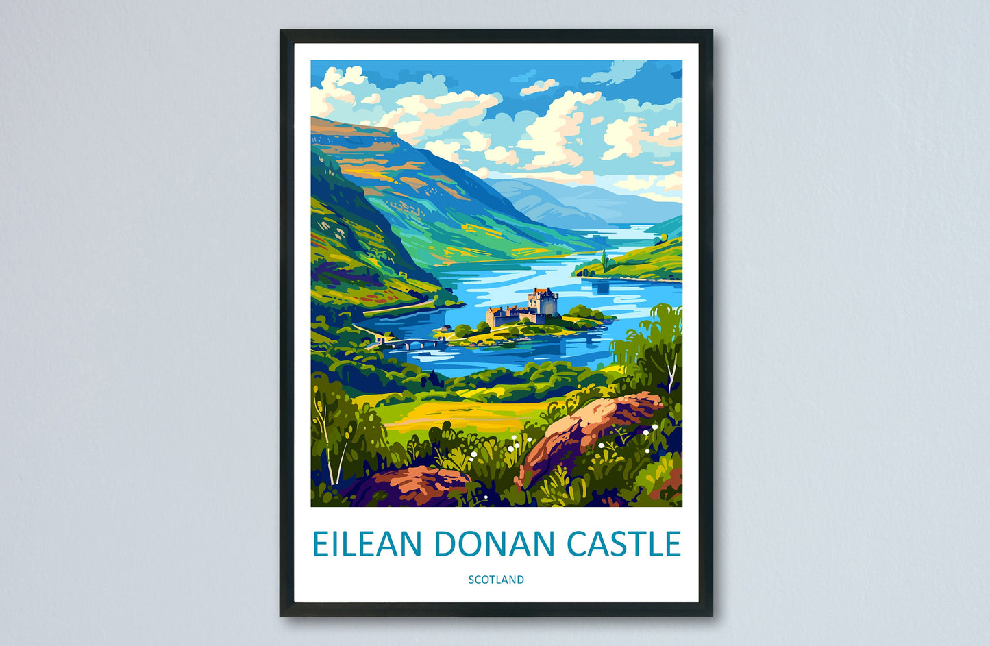 Eilean Donan Travel Print Wall Art Eilean Donan Wall Hanging Home Décor Eilean Donan Gift Art Lovers Scotland Art Lover Gift Eilean Donan