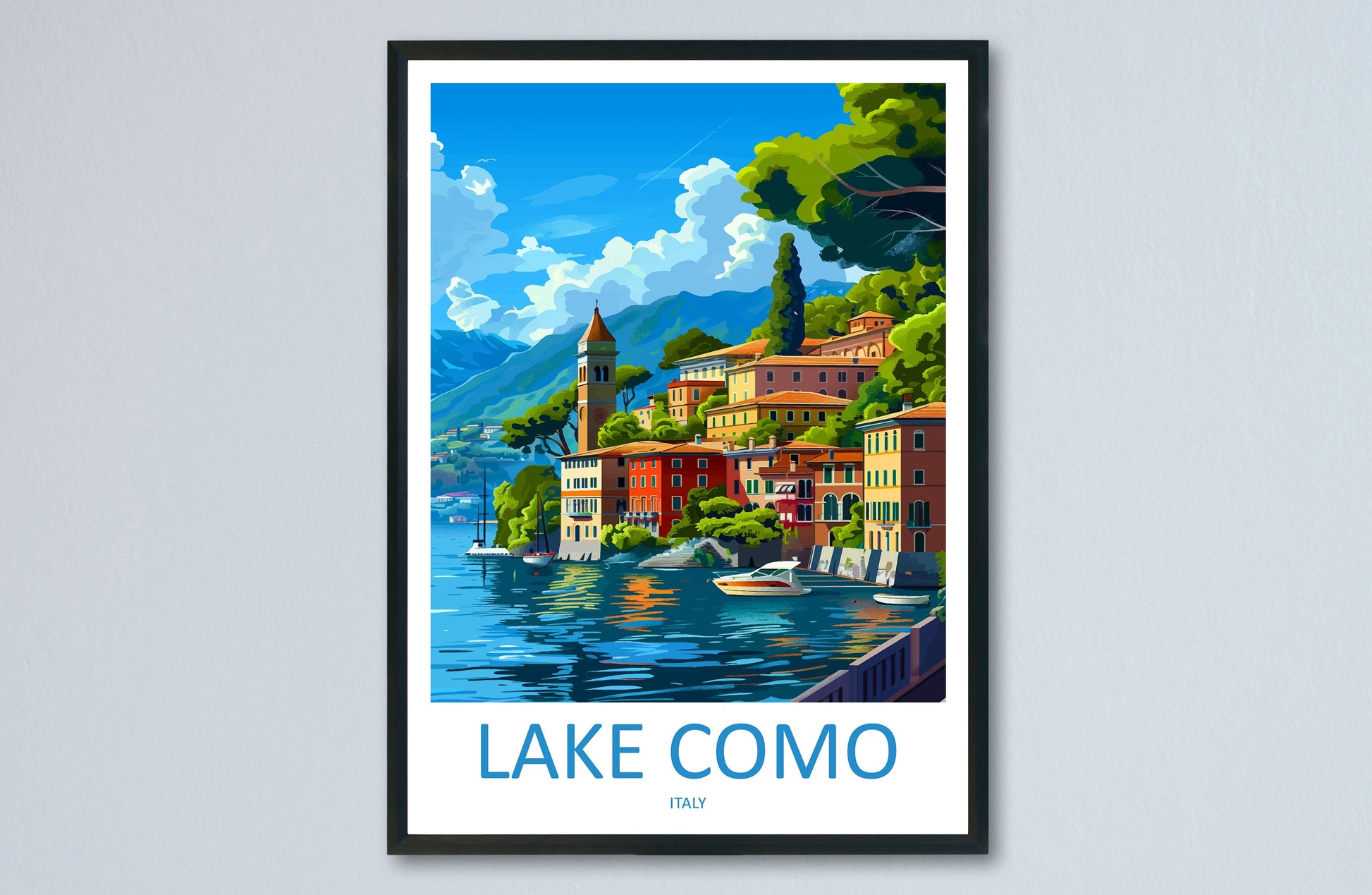 Lake Como Travel Print Wall Art Lake Como Italy Wall Hanging Home Decoration Lake Como Gift Art Lovers Wall Art Print Lake Como Italy Art