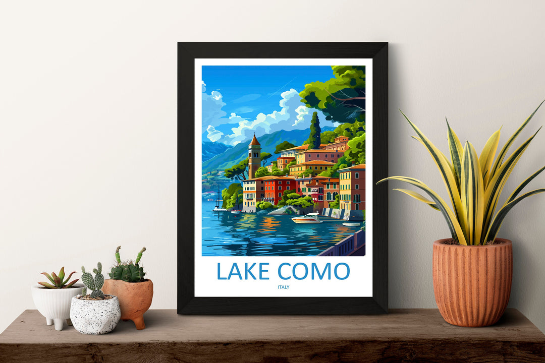 Lake Como Travel Print Wall Art Lake Como Italy Wall Hanging Home Decoration Lake Como Gift Art Lovers Wall Art Print Lake Como Italy Art