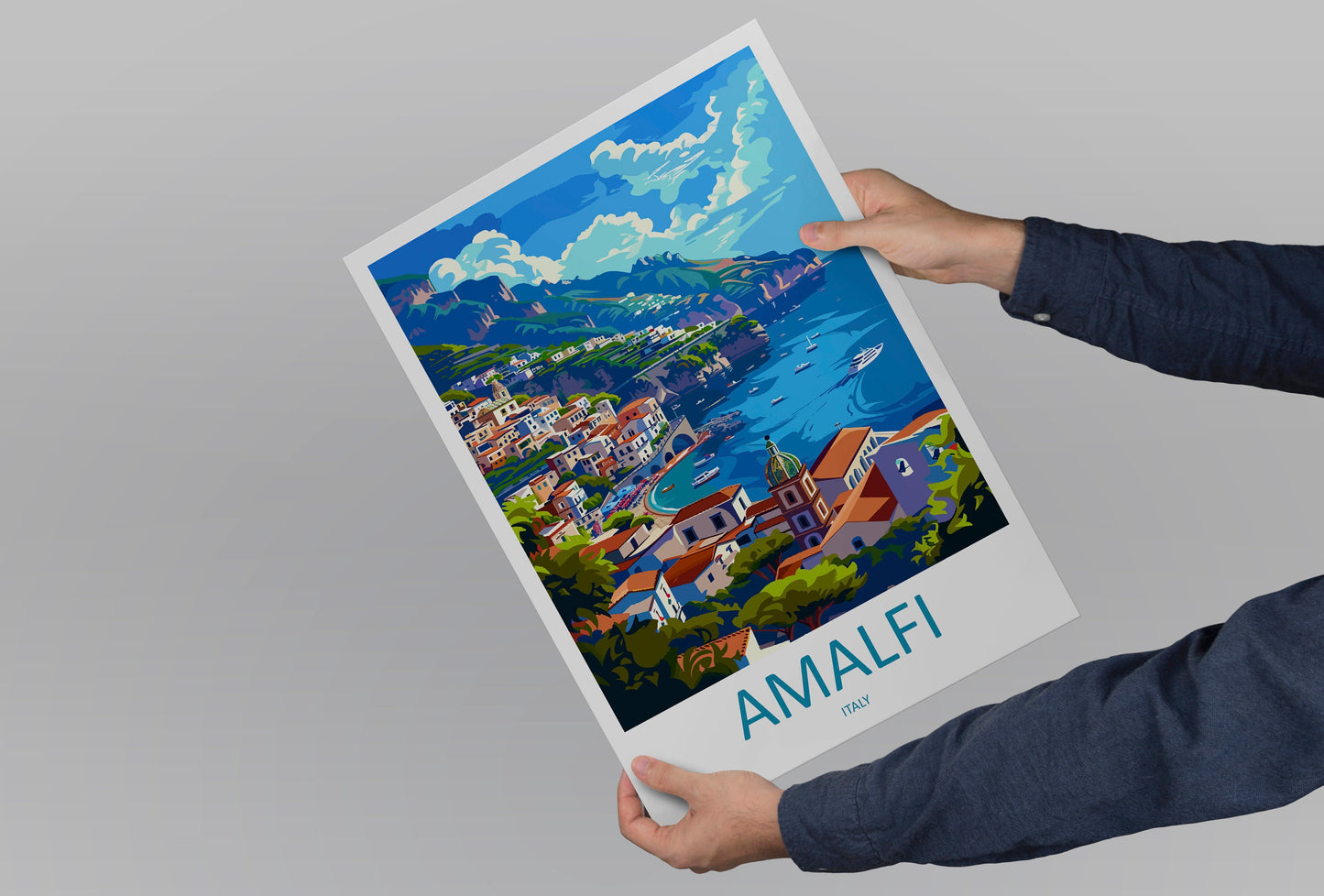 Amalfi Travel Print Wall Art Amalfi Wall Hanging Home Décor Amalfi Gift Art Lovers Italy Art Lover Gift Amalfi Print Amalfi Travel Gift Art