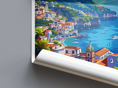 Amalfi Travel Print Wall Art Amalfi Wall Hanging Home Décor Amalfi Gift Art Lovers Italy Art Lover Gift Amalfi Print Amalfi Travel Gift Art