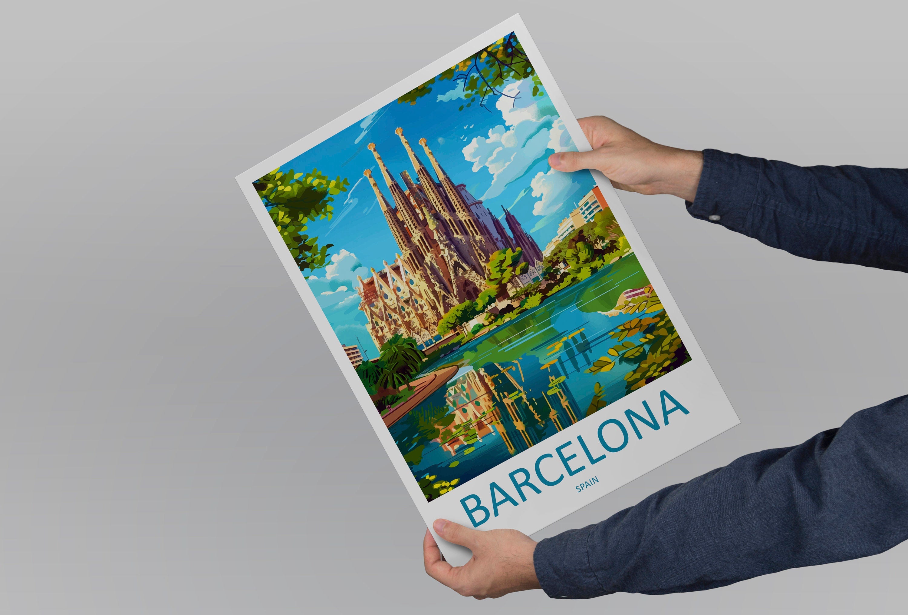 Barcelona Travel Print Wall Art Barcelona Wall Hanging Home Décor Barcelona Gift Art Lovers Spain Art Lover Gift Barcelona Print Spain Art