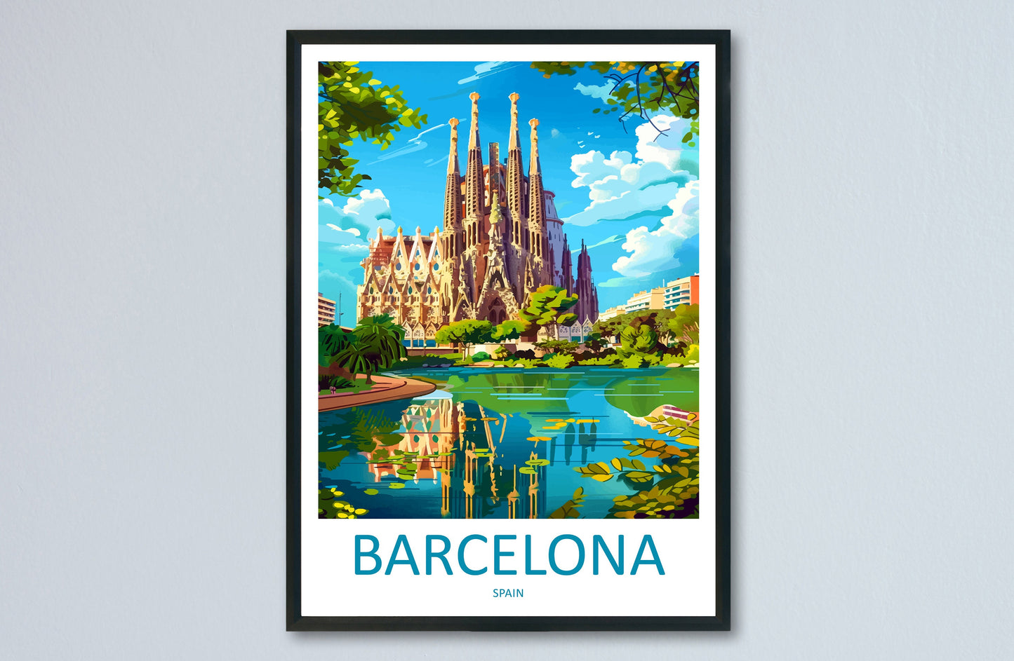 Barcelona Travel Print Wall Art Barcelona Wall Hanging Home Décor Barcelona Gift Art Lovers Spain Art Lover Gift Barcelona Print Spain Art