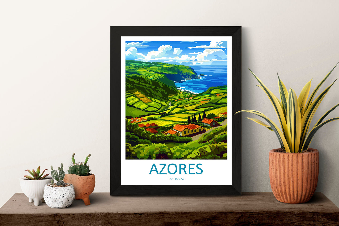 Azores Travel Print Wall Art Azores Wall Hanging Home Décor Azores Gift Art Lovers Portugal Art Lover Gift Azores Wall Décor Print