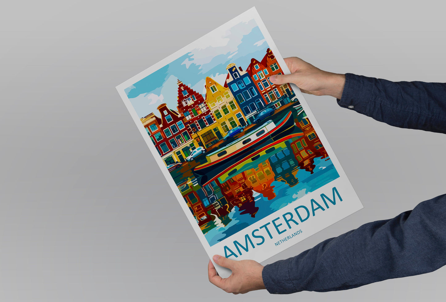 Amsterdam Travel Print Wall Art Amsterdam Wall Hanging Home Décor Amsterdam Gift Art Lovers Netherlands Art Lover Gift Amsterdam Decor